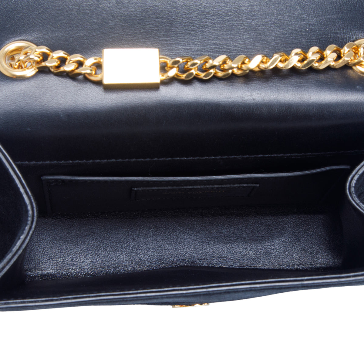 Saint Laurent Black Suede Small Monogram Kate Tassel Bag