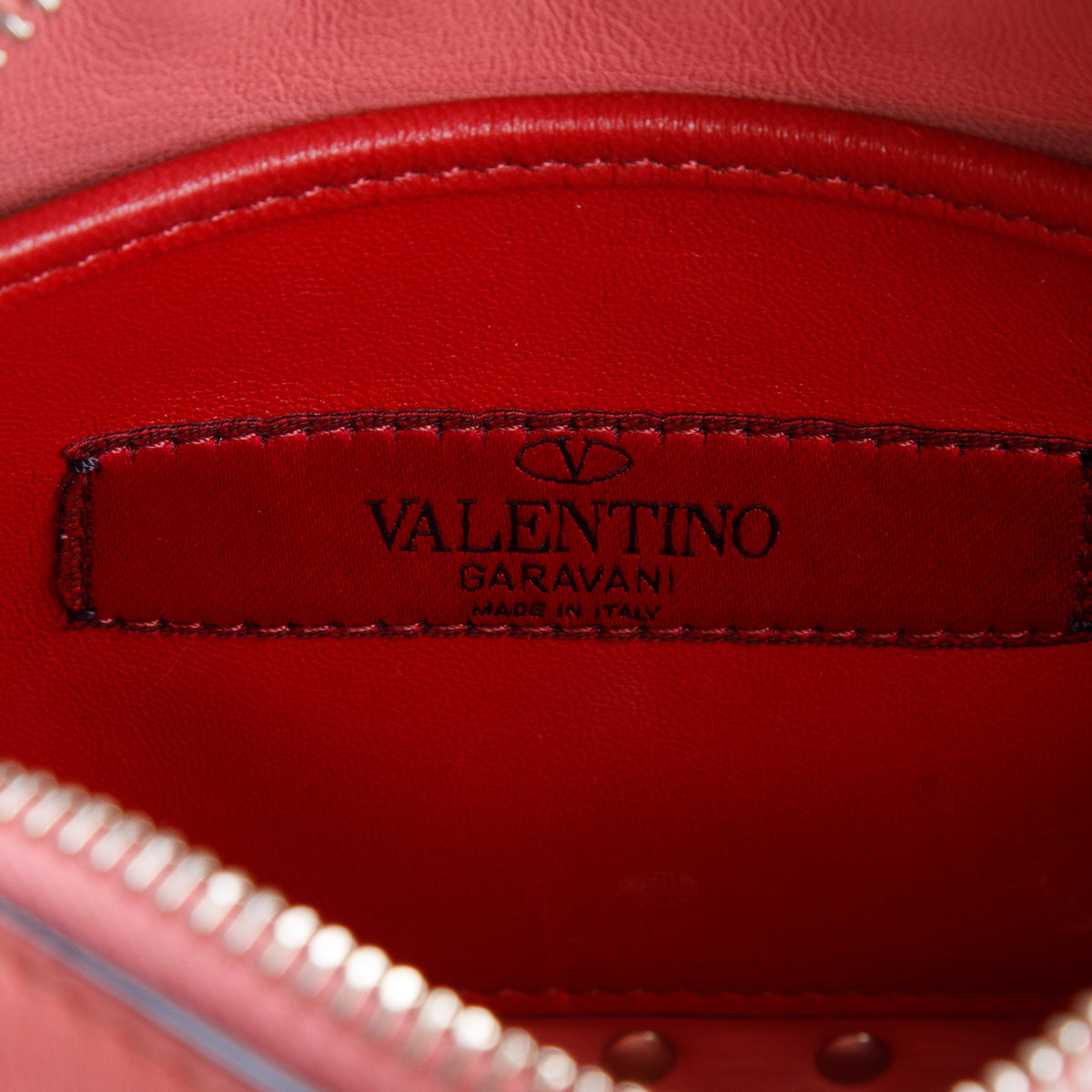 Valentino Pink Nappa Rockstud Spike Camera Crossbody Bag