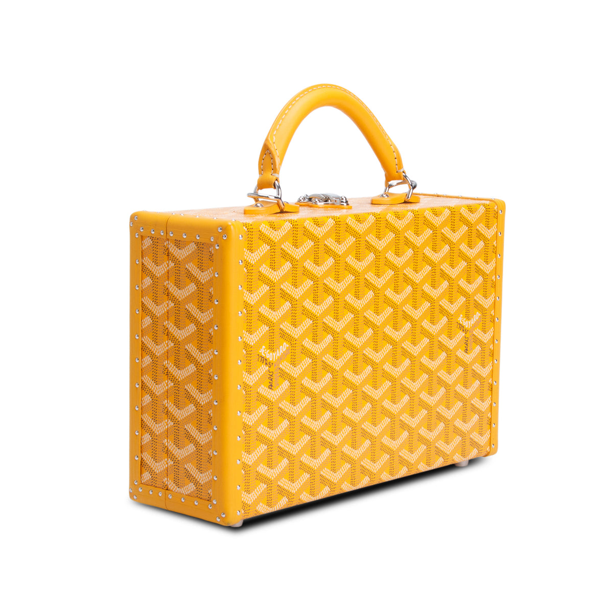 Goyard 2021 Yellow Monogram Canvas Hotel Trunk PM w/ Strap