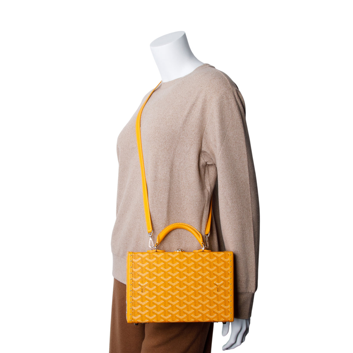 Goyard 2021 Yellow Monogram Canvas Hotel Trunk PM w/ Strap