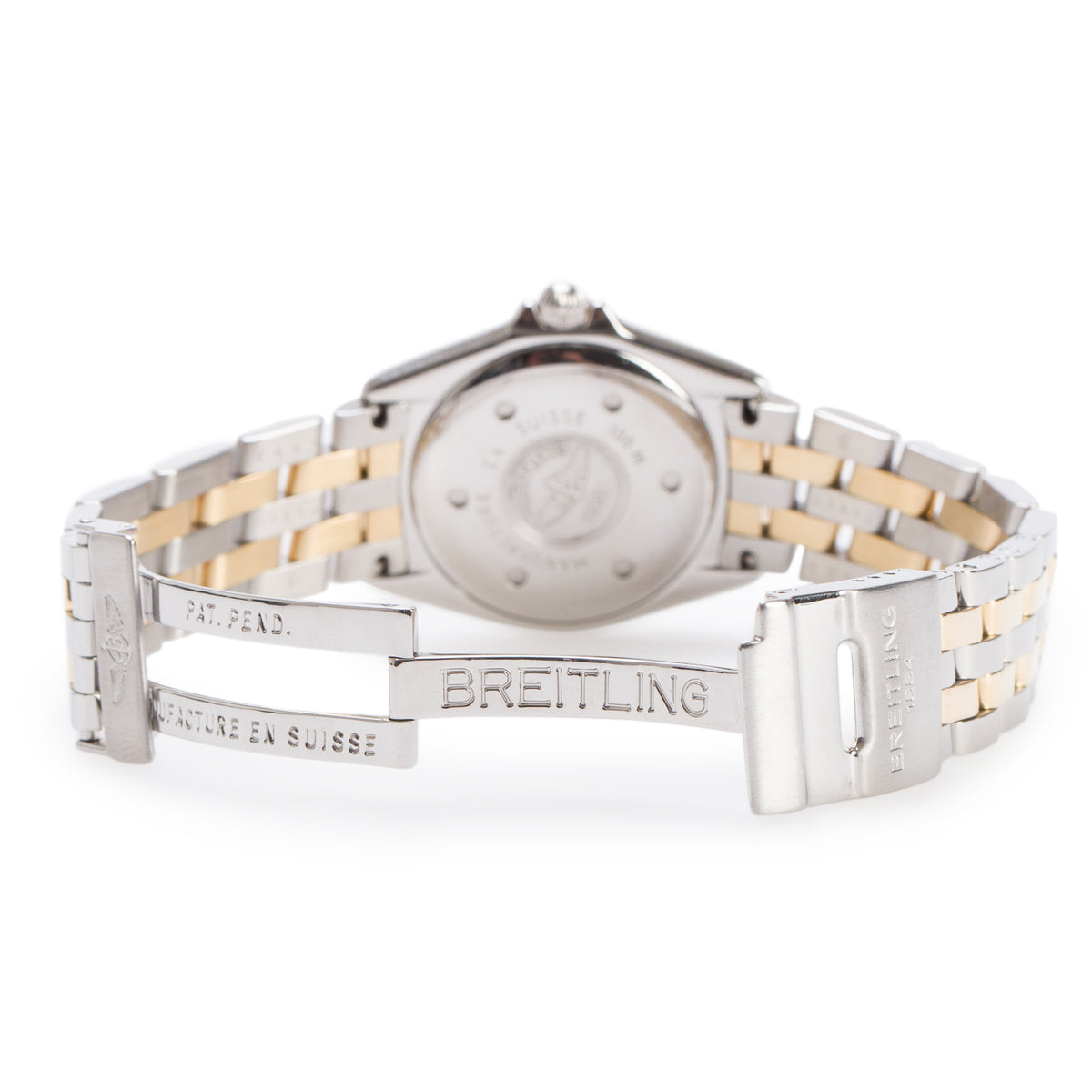 Breitling Stainless Steel & 18k Yellow Gold Callistino 28 MM Quartz Watch Blue Dial B52045.1