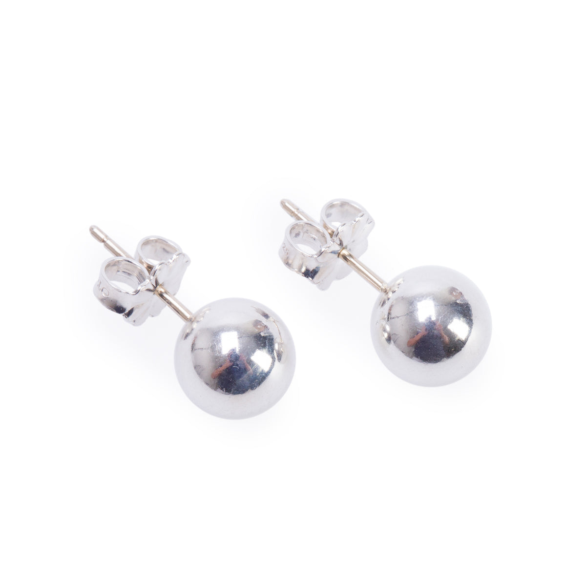 Tiffany & Co. Sterling Silver HardWear 8 MM Ball Earrings