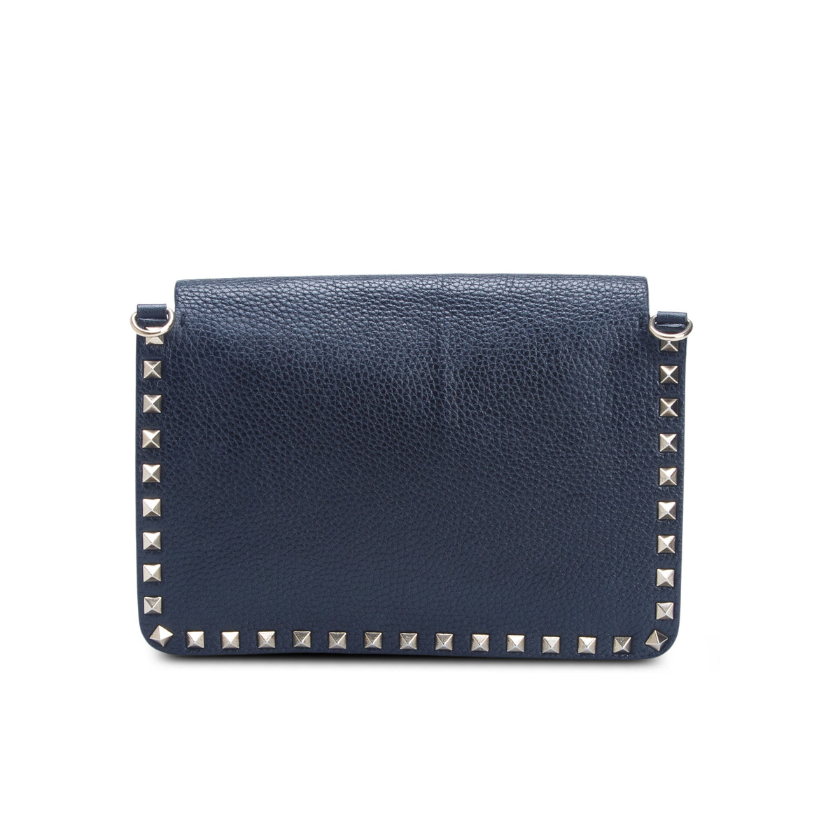 Valentino Black Vitello Rockstud Side Slip Crossbody