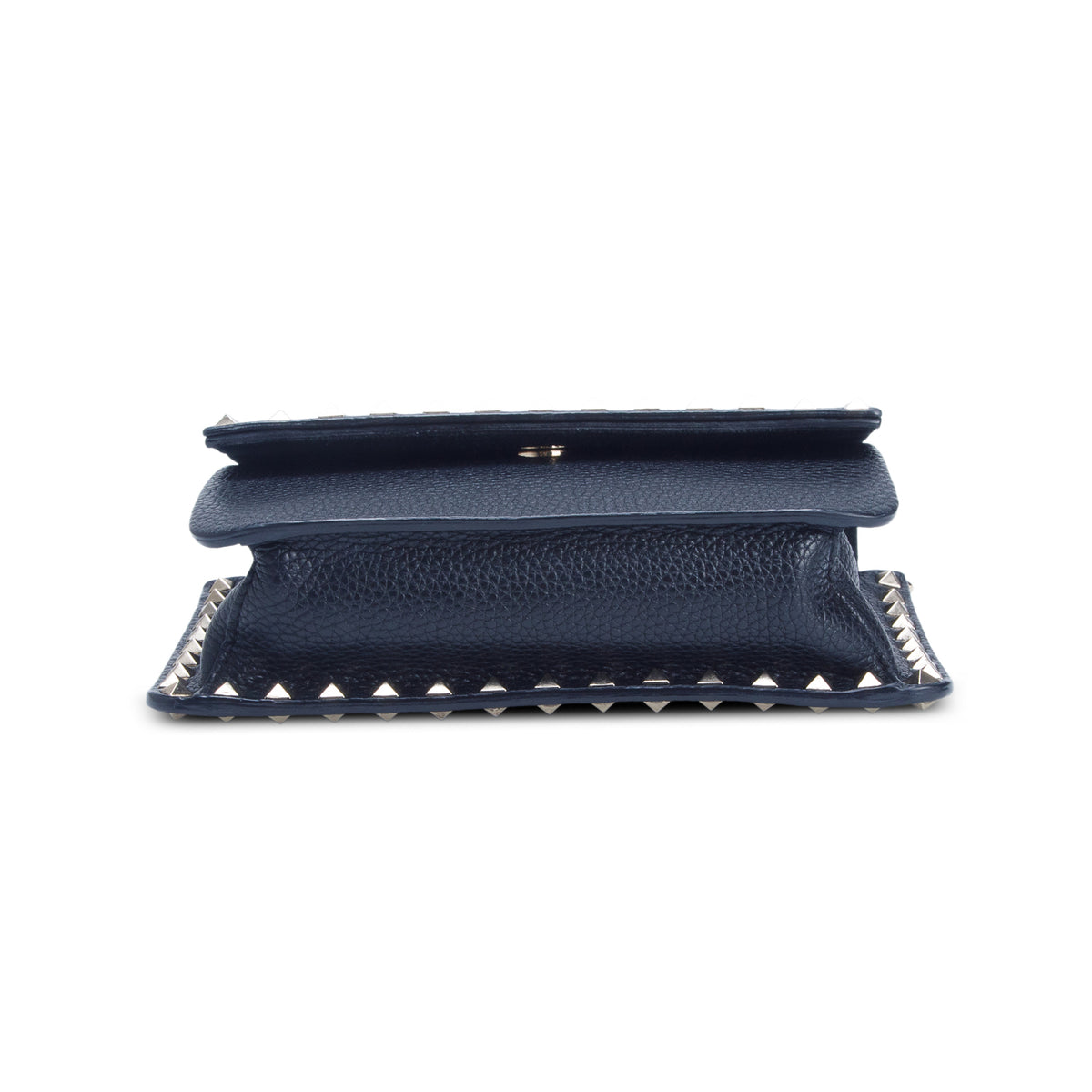 Valentino Black Vitello Rockstud Side Slip Crossbody
