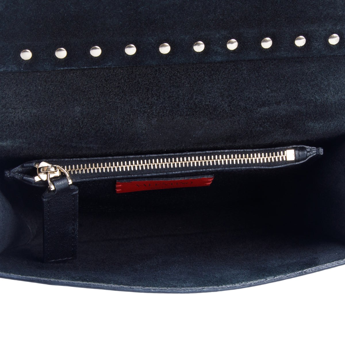 Valentino Black Vitello Rockstud Side Slip Crossbody