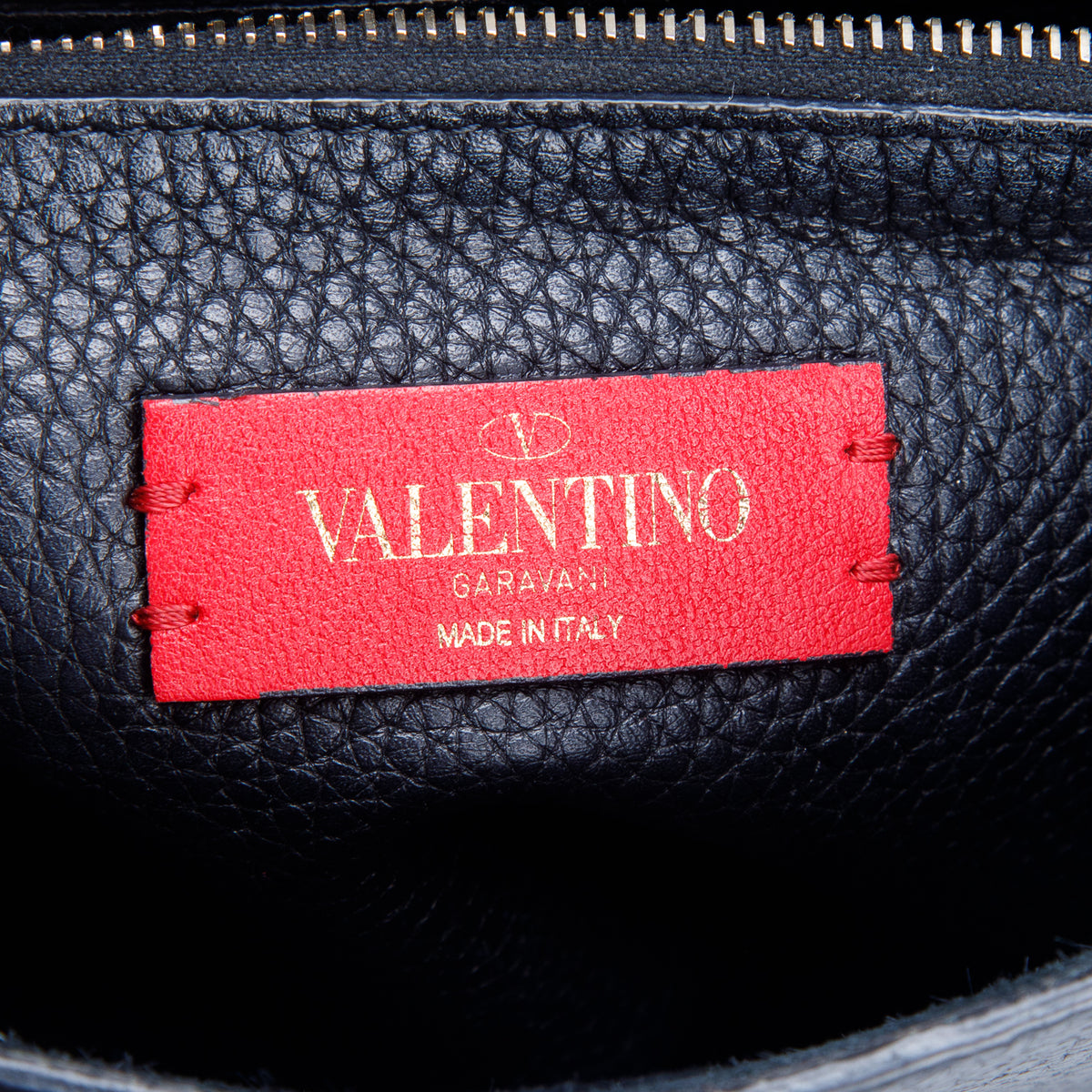 Valentino Black Vitello Rockstud Side Slip Crossbody