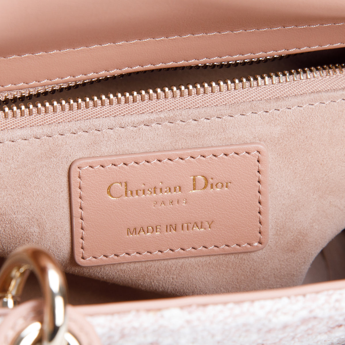 Christian Dior 2025 Pink Tweed Cannage Small My ABC Lady Dior w/ Strap