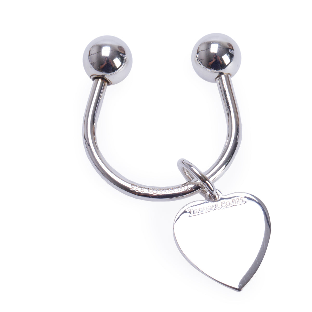 Tiffany & Co. Sterling Silver Small Heart Charm Key Ring