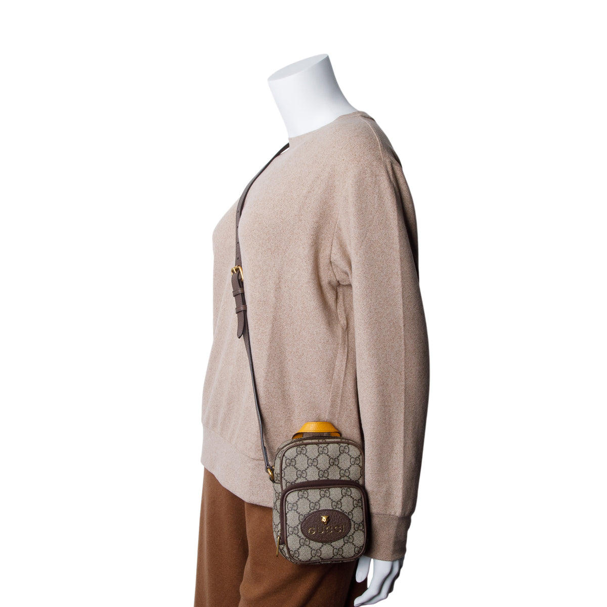 Gucci GG Supreme Monogram Mini Neo Vintage Double Zip Messenger Bag