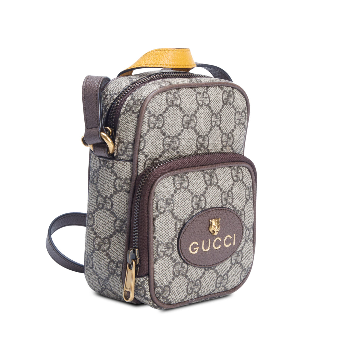 Gucci GG Supreme Monogram Mini Neo Vintage Double Zip Messenger Bag