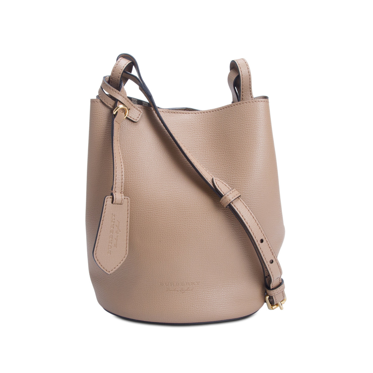 Burberry Brown Calfskin Small Lorne Bucket Crossbody