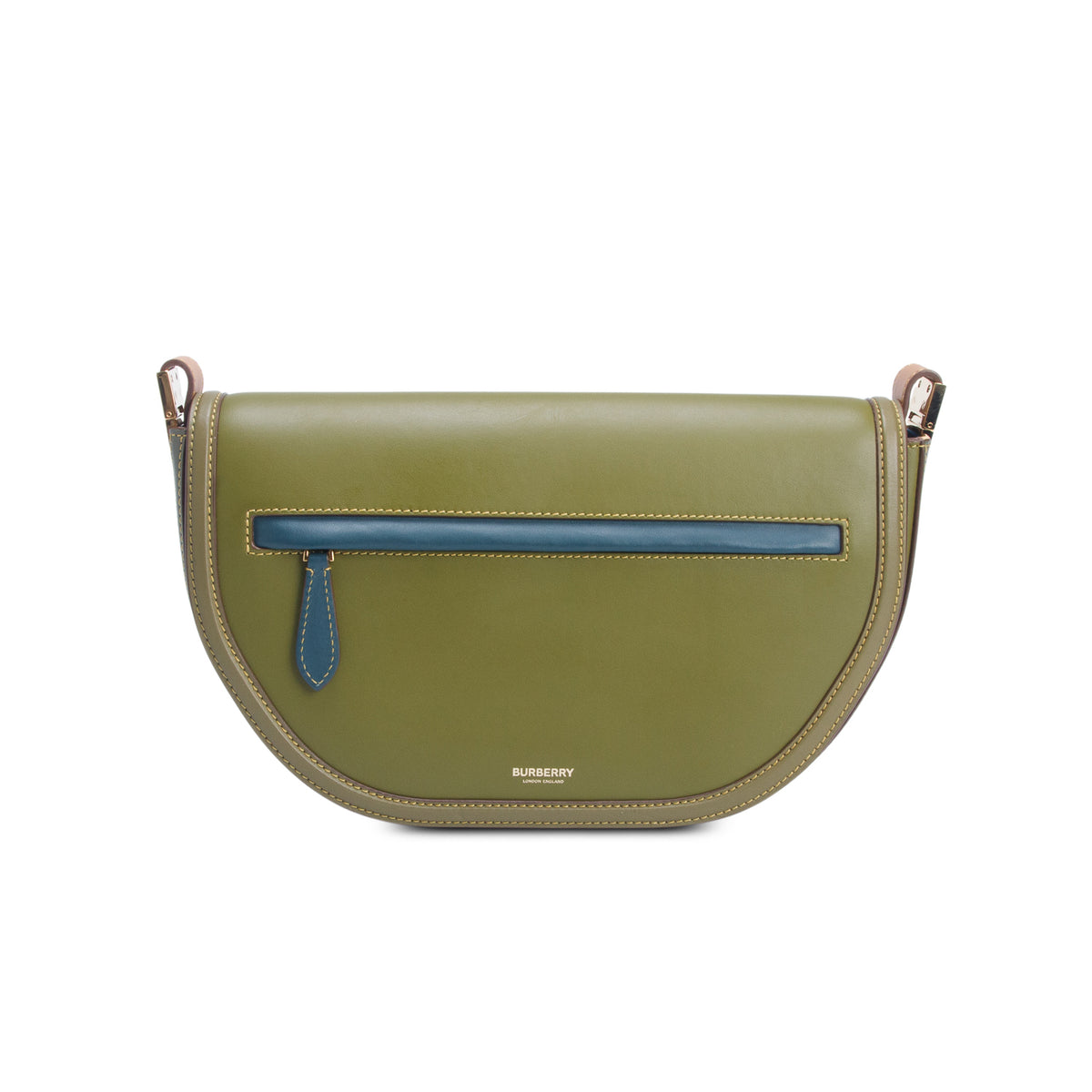 Burberry Green Calfskin Medium Olympia Shoulder Bag