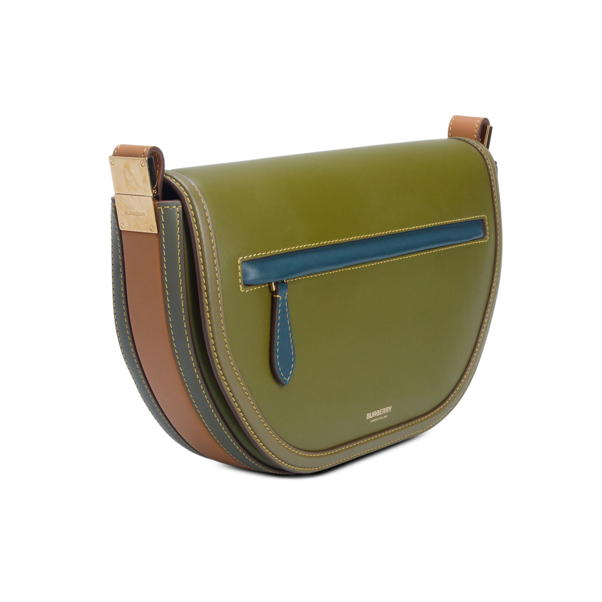 Burberry Green Calfskin Medium Olympia Shoulder Bag