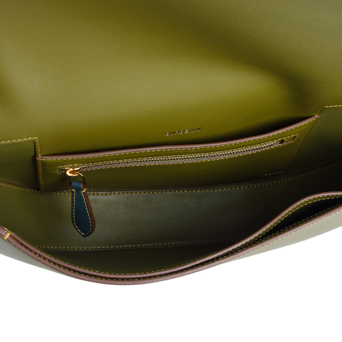 Burberry Green Calfskin Medium Olympia Shoulder Bag