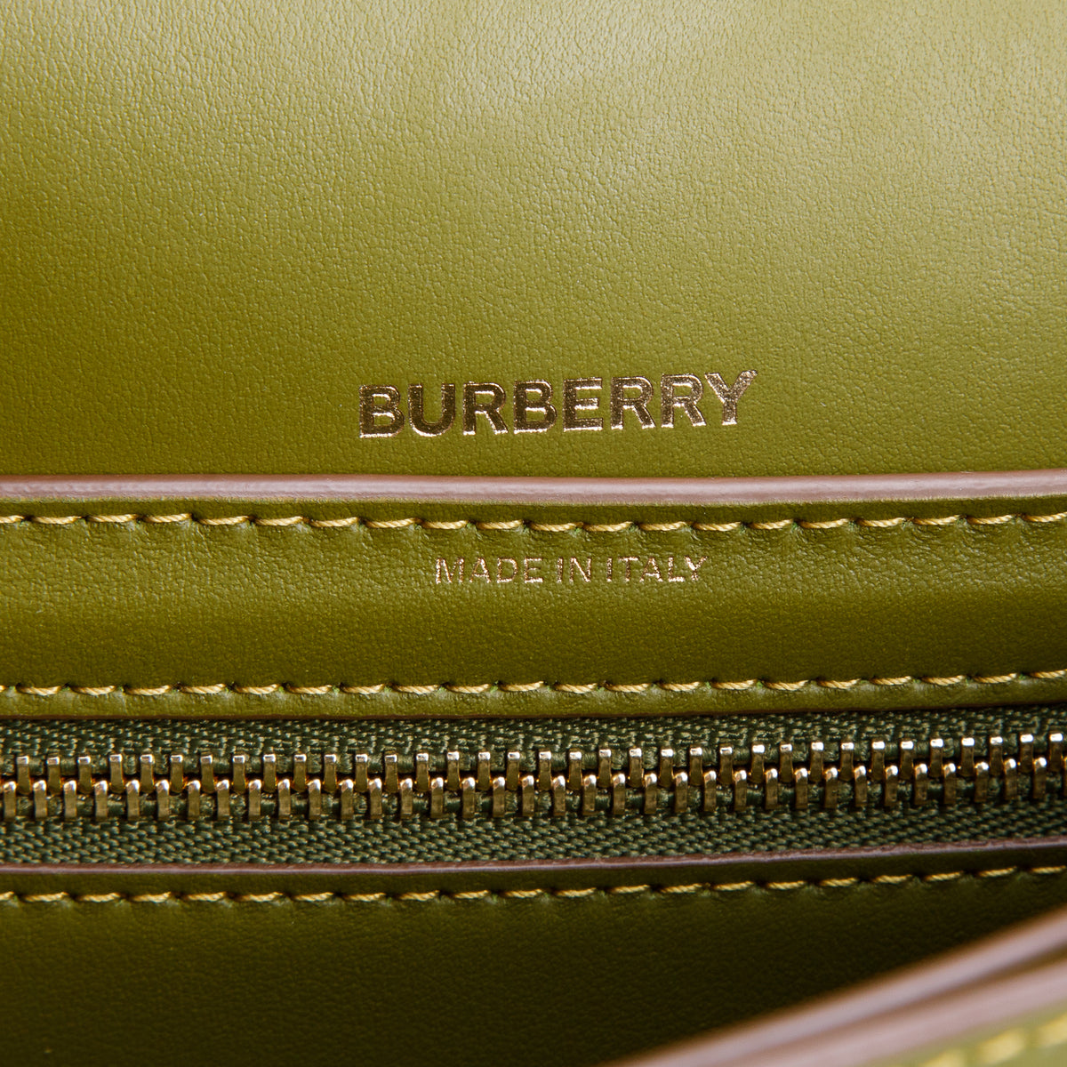Burberry Green Calfskin Medium Olympia Shoulder Bag