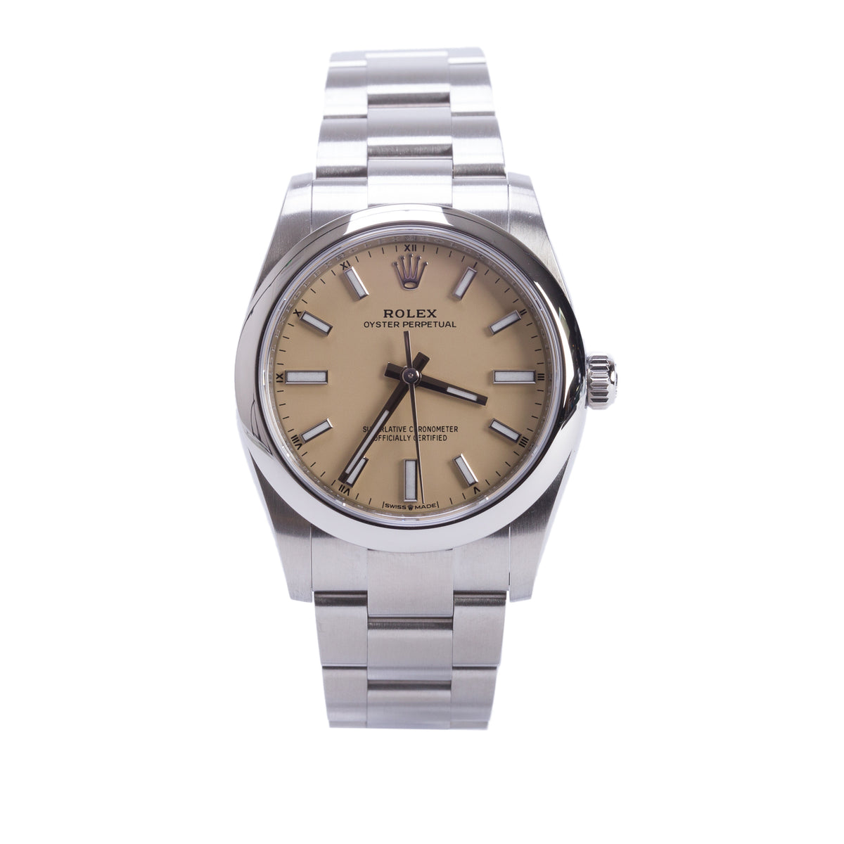 Rolex 2025 Stainless Steel Oyster Perpetual 31 MM Automatic Watch Beige Dial 124200 w/ Box & Papers