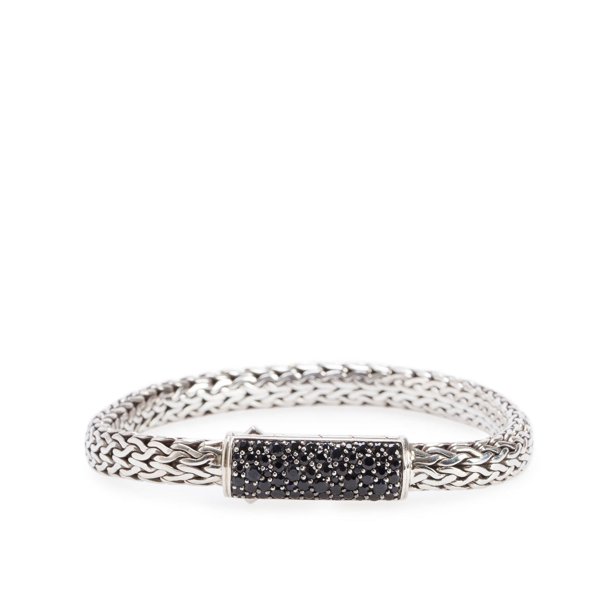 John Hardy Sterling Silver 7.5 MM Classic Chain Bracelet with Black Sapphire