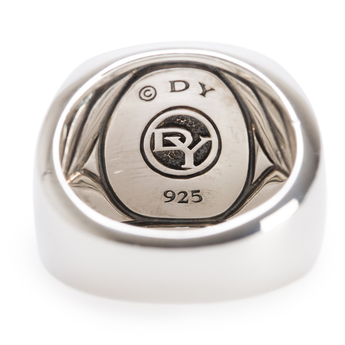 David Yurman Sterling Silver Exotic Stone Pietersite Signet Ring, Size 8