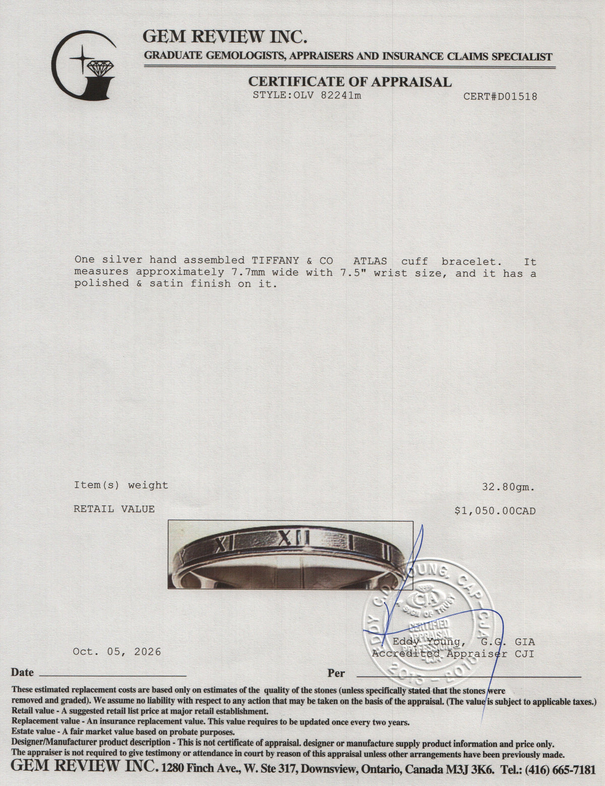 Tiffany & Co. Vintage Sterling Silver Atlas Cuff Bracelet