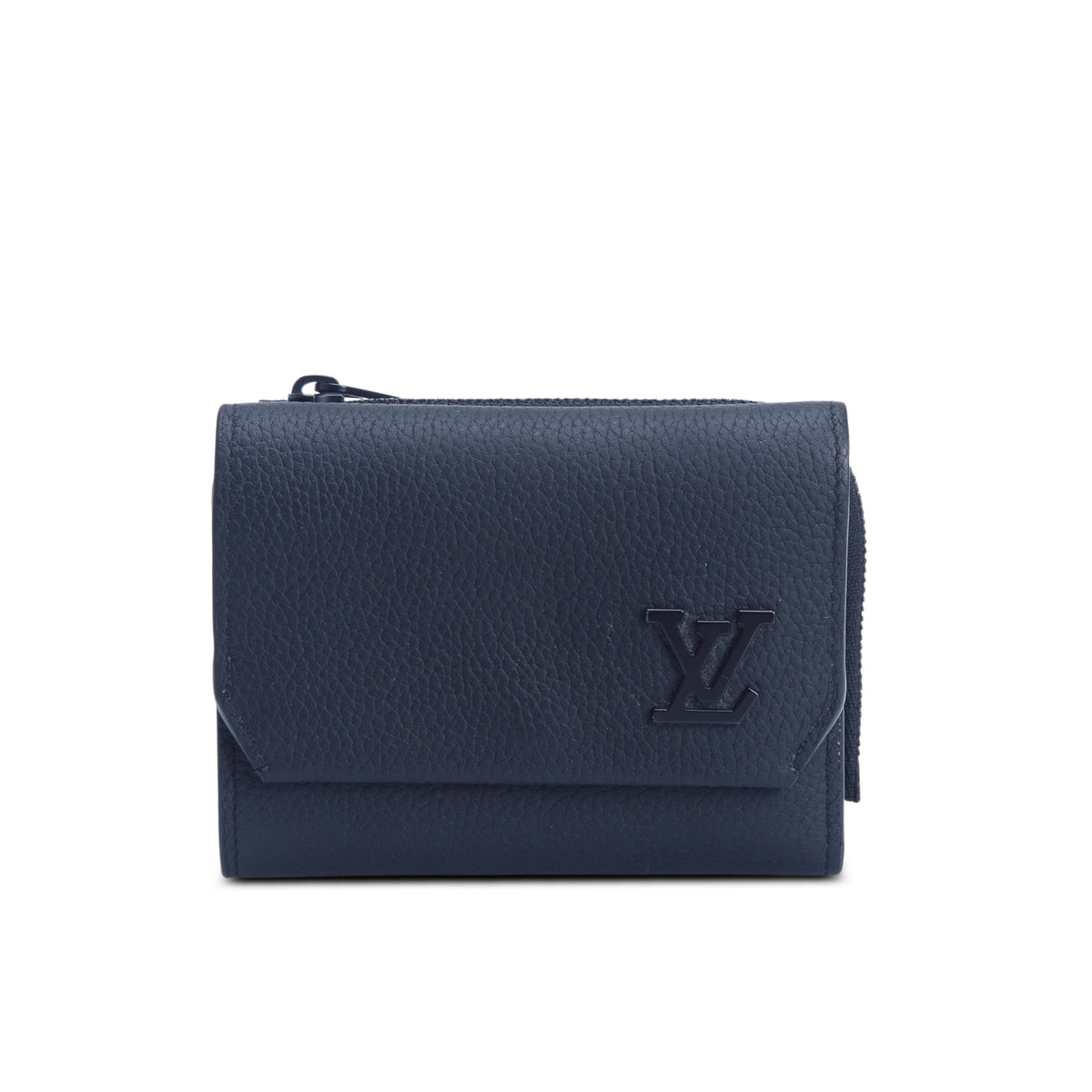 Louis Vuitton 2024 Black Taurillon Leather Aerogram Pilot Compact Wallet w/ Box & Receipt
