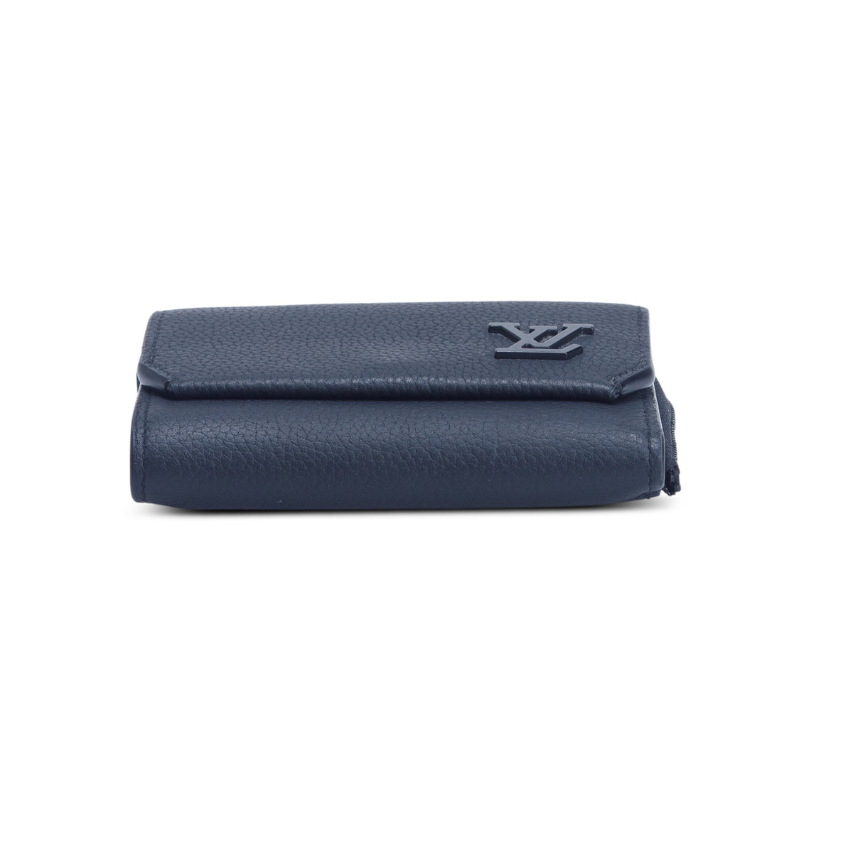 Louis Vuitton 2024 Black Taurillon Leather Aerogram Pilot Compact Wallet w/ Box & Receipt