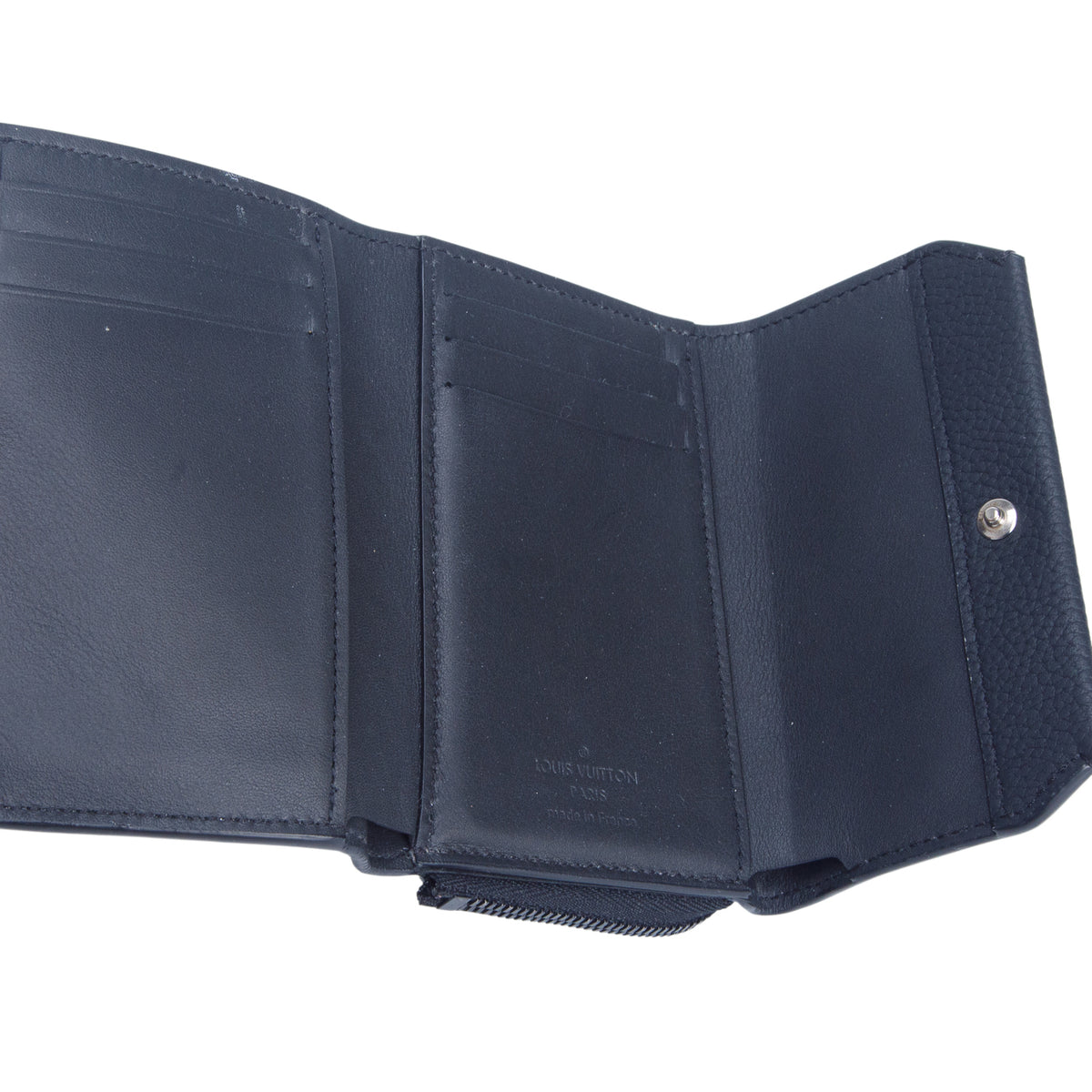 Louis Vuitton 2024 Black Taurillon Leather Aerogram Pilot Compact Wallet w/ Box & Receipt