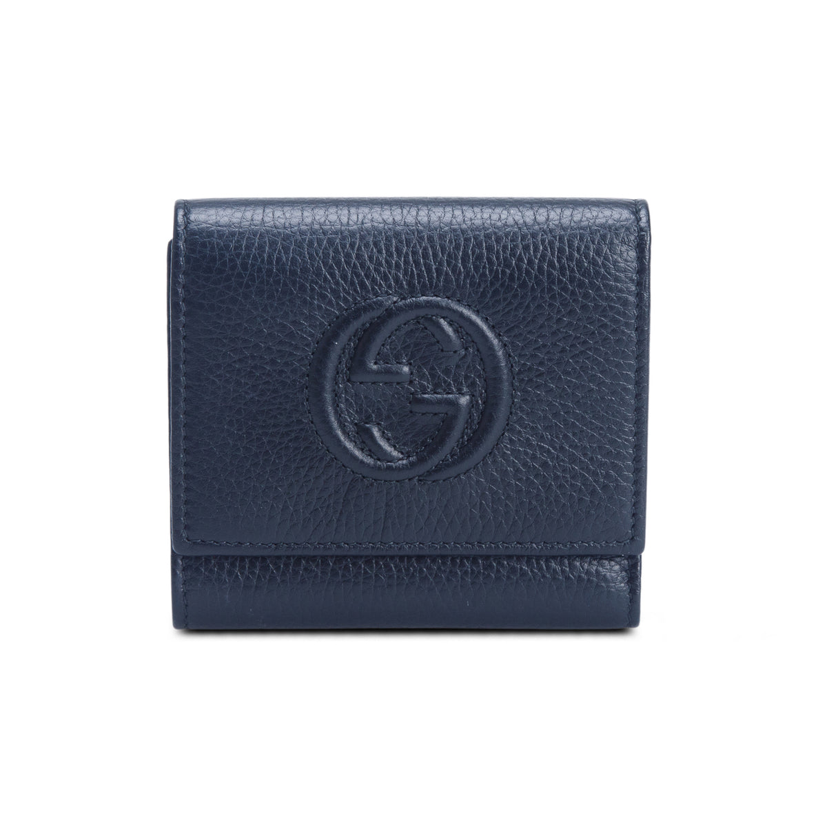 Gucci Black Leather Soho Trifold Compact Wallet w/ Box