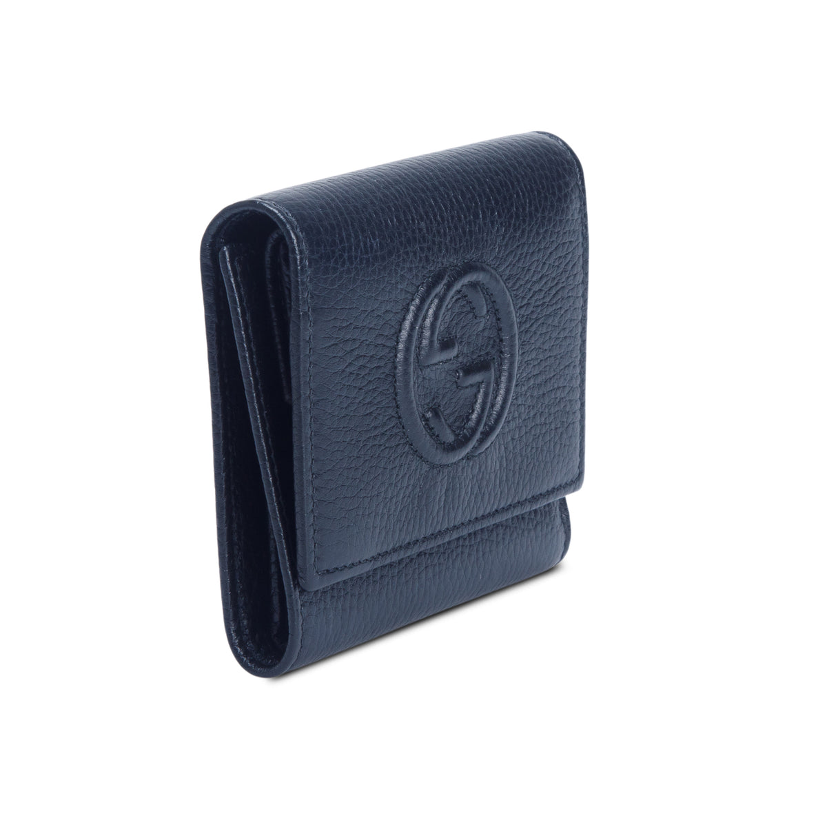 Gucci Black Leather Soho Trifold Compact Wallet w/ Box