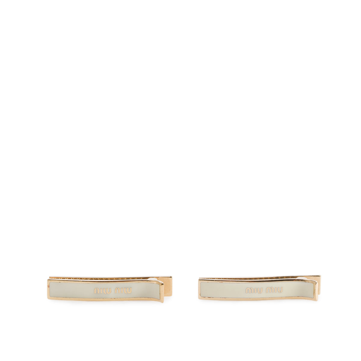 Miu Miu White Logo Hair Clips