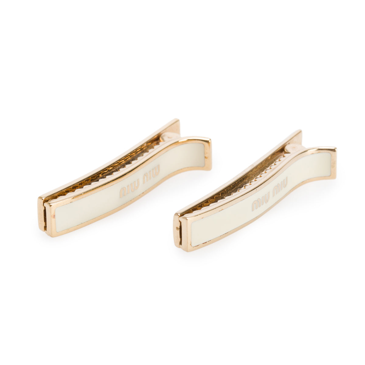Miu Miu White Logo Hair Clips
