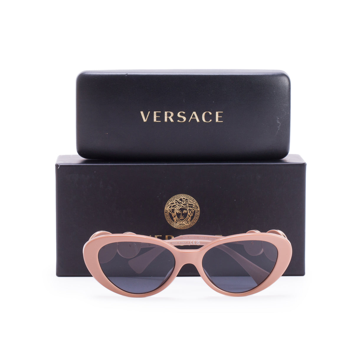 Versace MOD. 4433-U Beige Acetate Medusa Biggie Cat-Eye Sunglasses w/ Box & Case