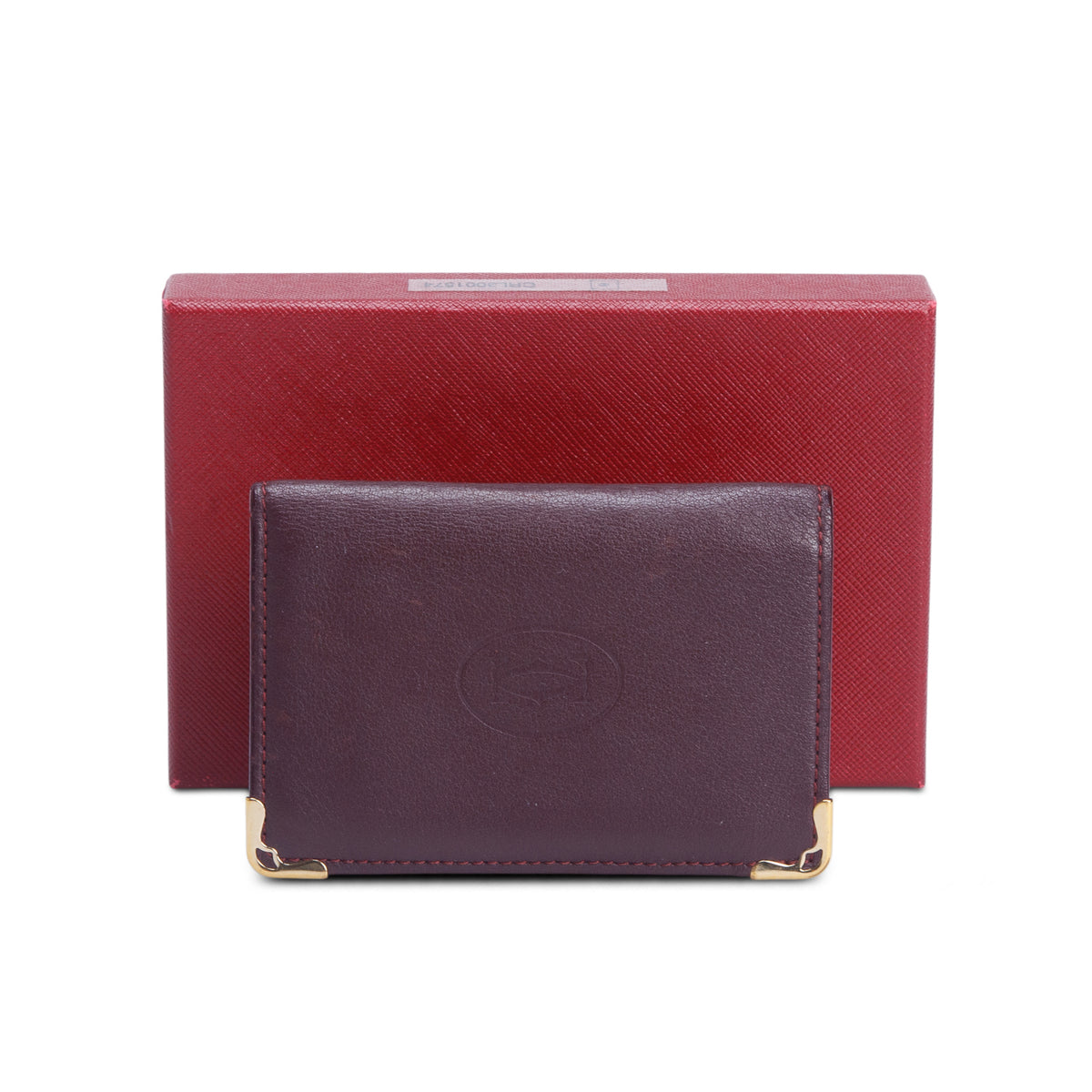Cartier Burgundy Calfskin Monogram Must Bifold Card Holder w/ Box
