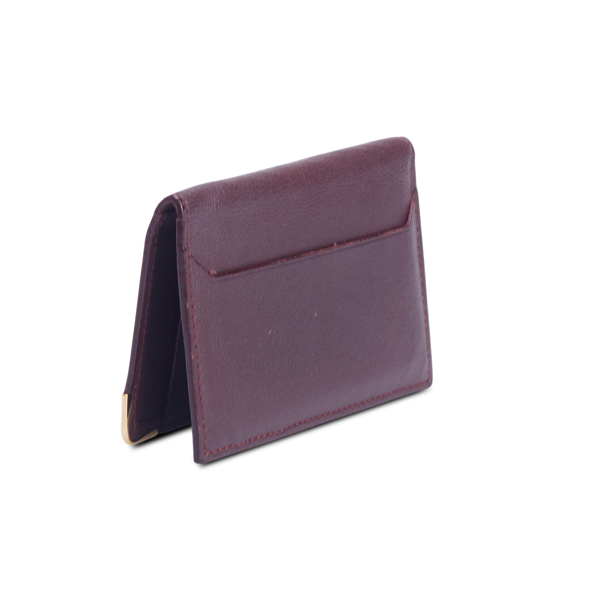 Cartier Burgundy Calfskin Monogram Must Bifold Card Holder w/ Box