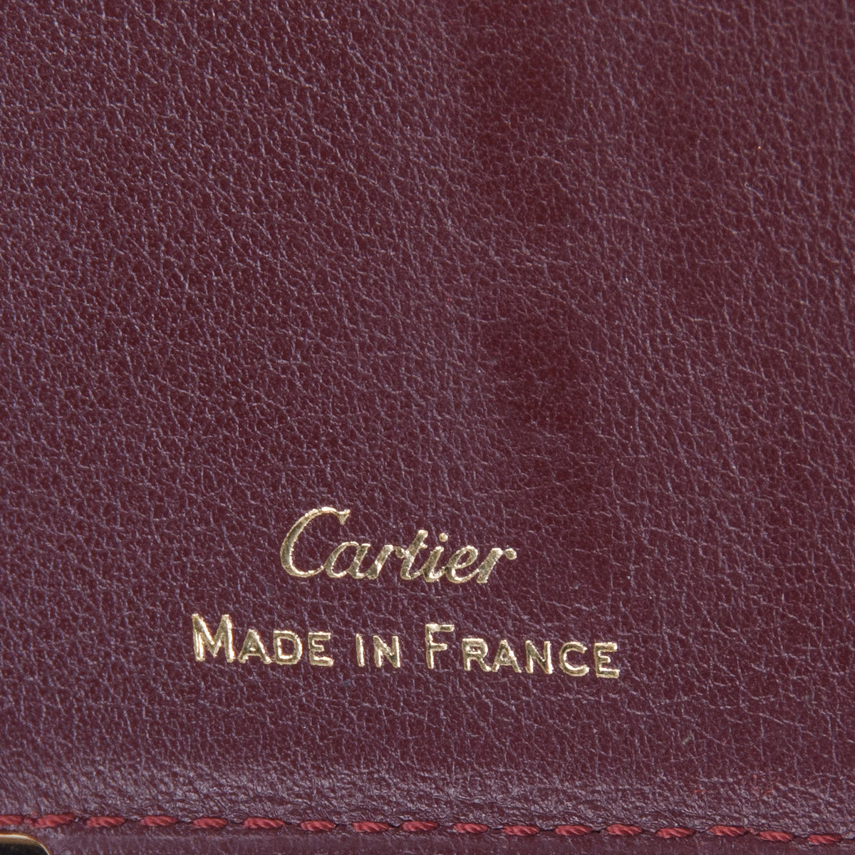 Cartier Burgundy Calfskin Monogram Must Bifold Card Holder w/ Box