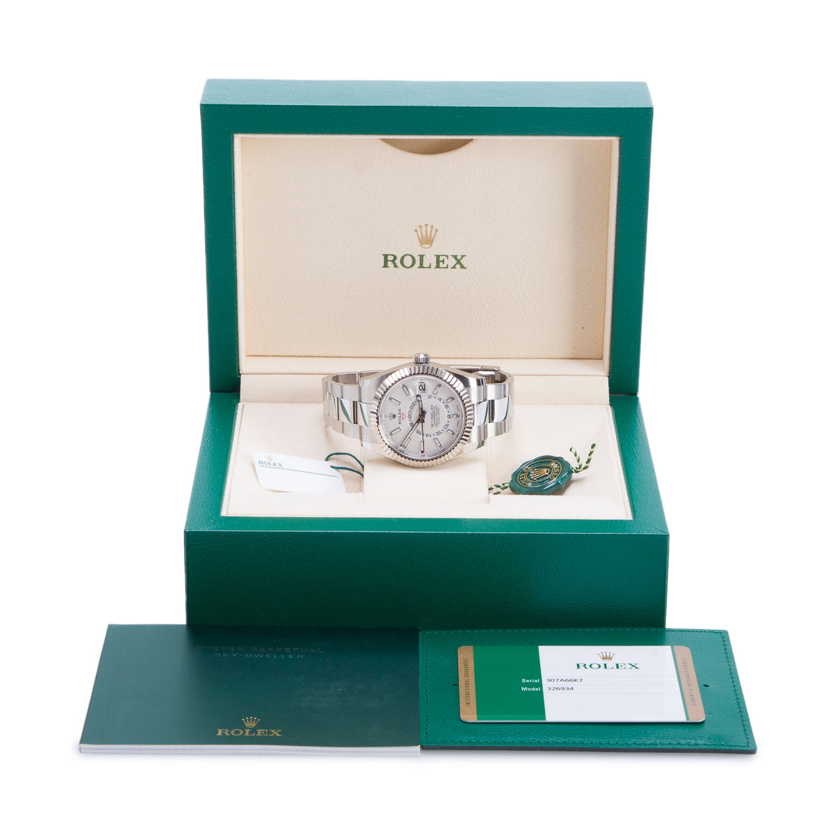 Rolex Stainless Steel Sky-Dweller 42 MM Date Automatic Watch White Dial 326934 w/ Box & Papers