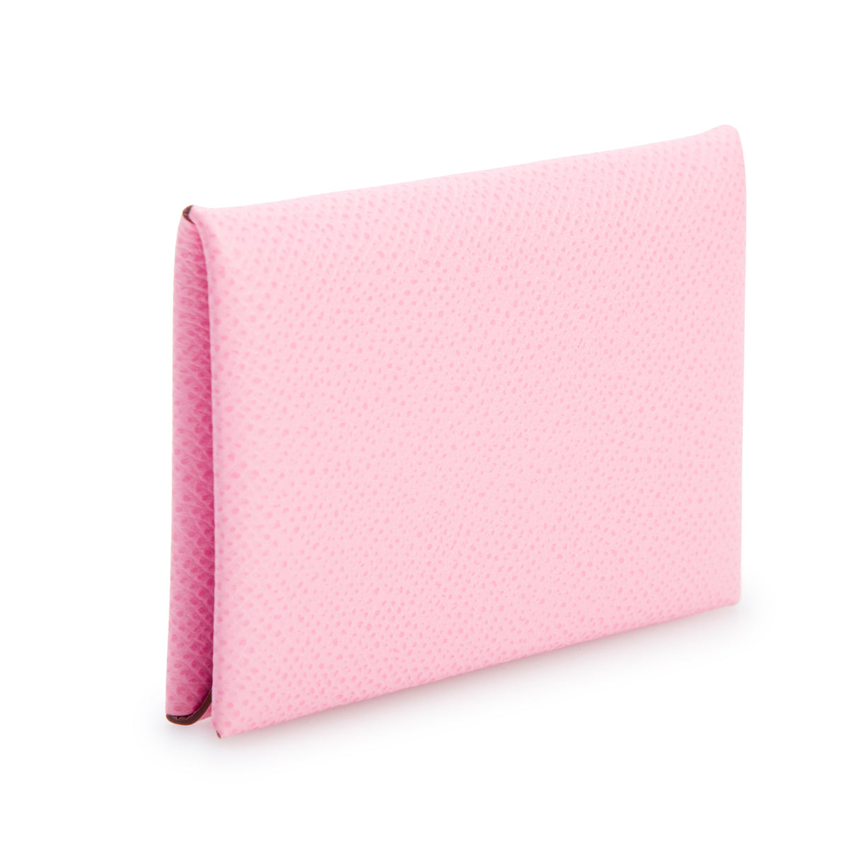 Hermes 2021 Rose Confetti Epsom Calvi Compact Card Holder w/ Box
