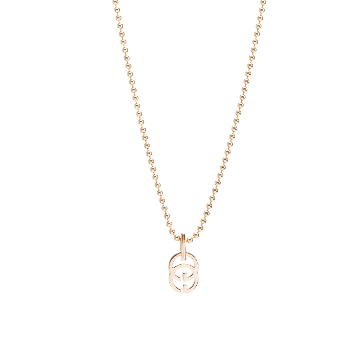 Gucci 18k Yellow Gold Running GG Pendant Necklace w/ Box