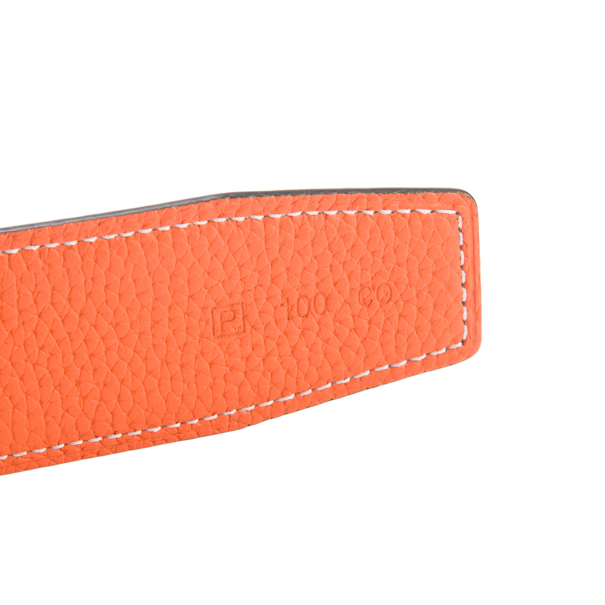 Hermes Noir/Orange Togo Reversible Leather 38 MM H Buckle Belt Kit, Size 100 w/ Box