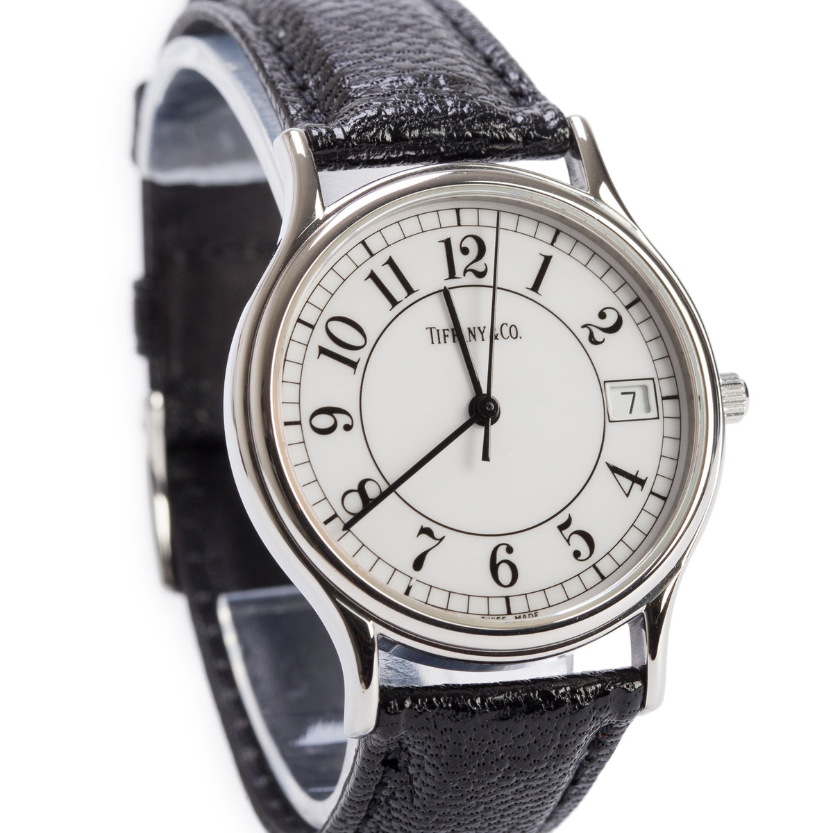 Tiffany Stainless Steel Portfolio 33.5 MM Quartz Watch White Dial