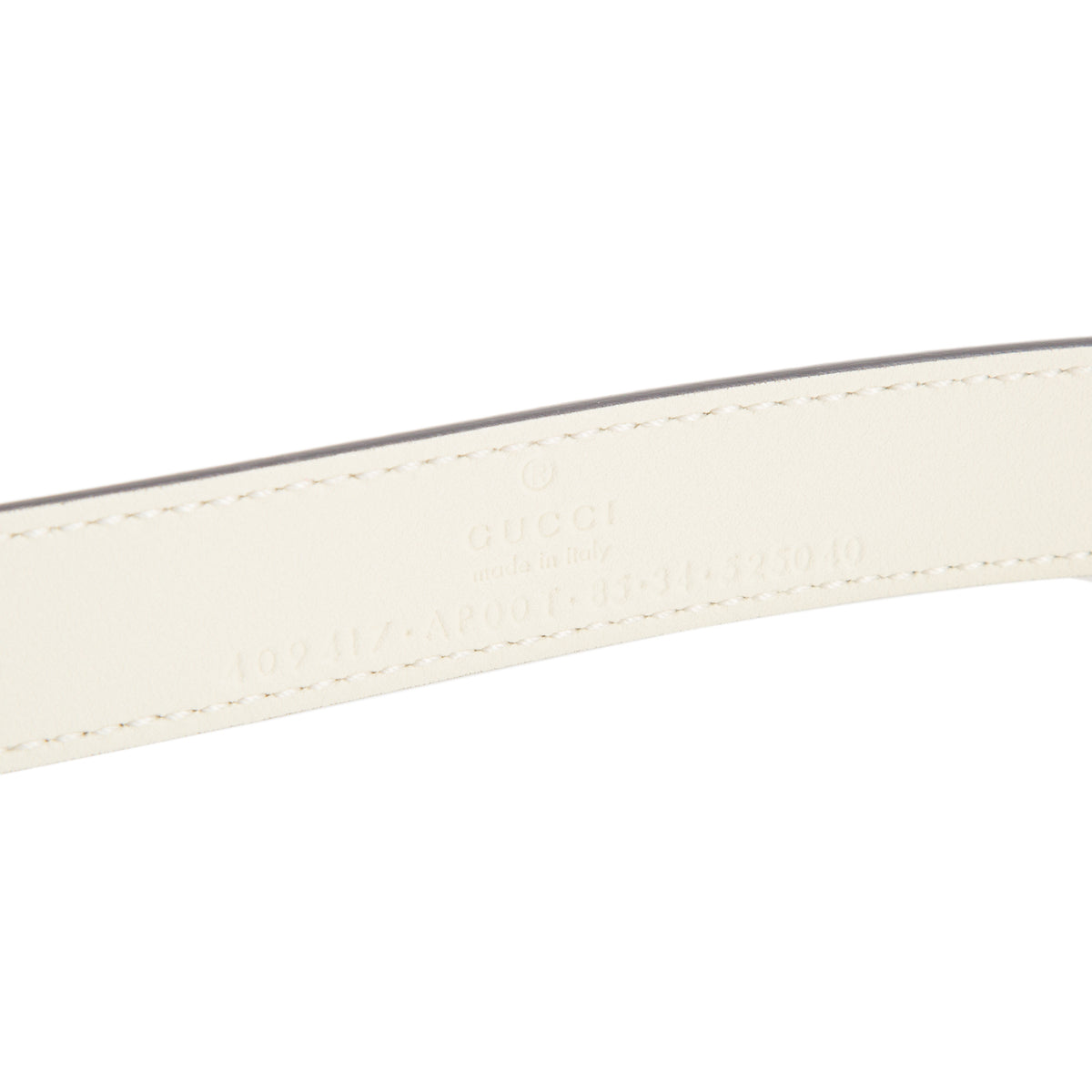 Gucci White Leather GG Marmont Thin Belt, 85 34 w/ Box