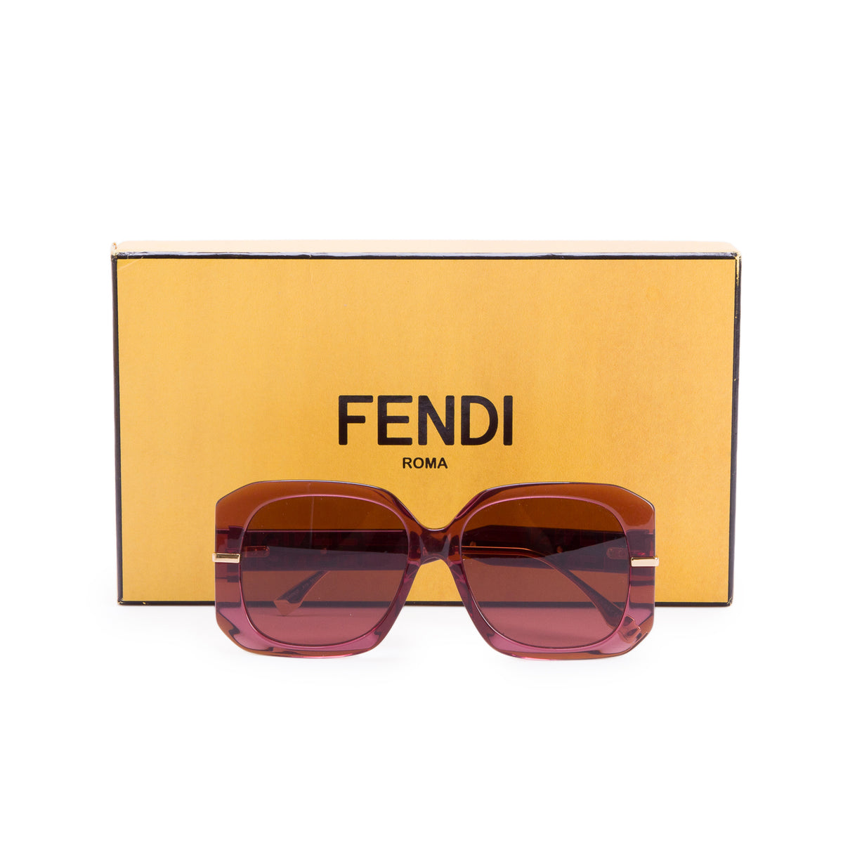 Fendi FE40065F Purple Transparent Acetate Fendigraphy Logo Sunglasses w/ Box & Case