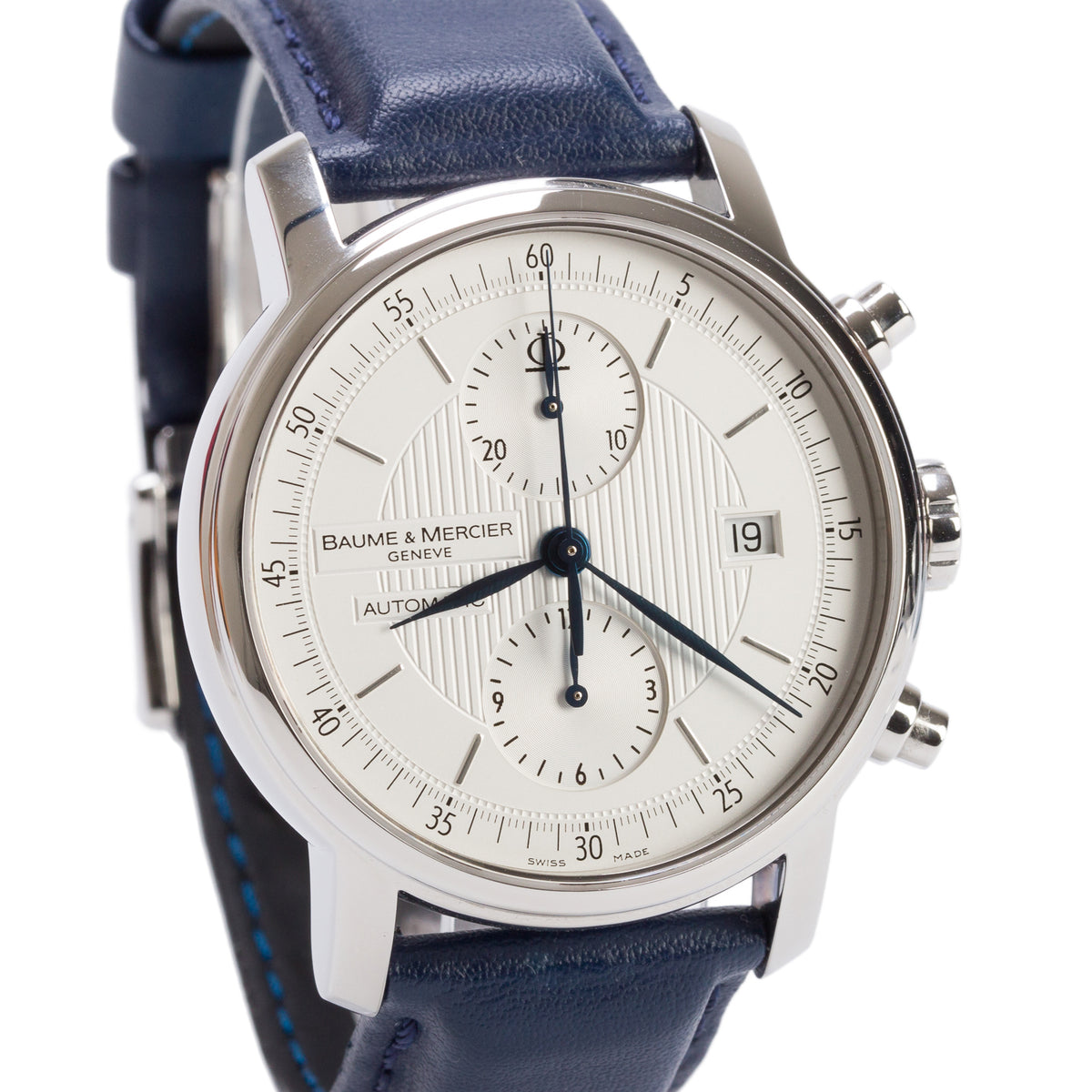 Baume & Mercier Stainless Steel Classima Executive 42 MM Automatic Chronograph Watch Silver Dial M0A08692 w/ Box & Papers