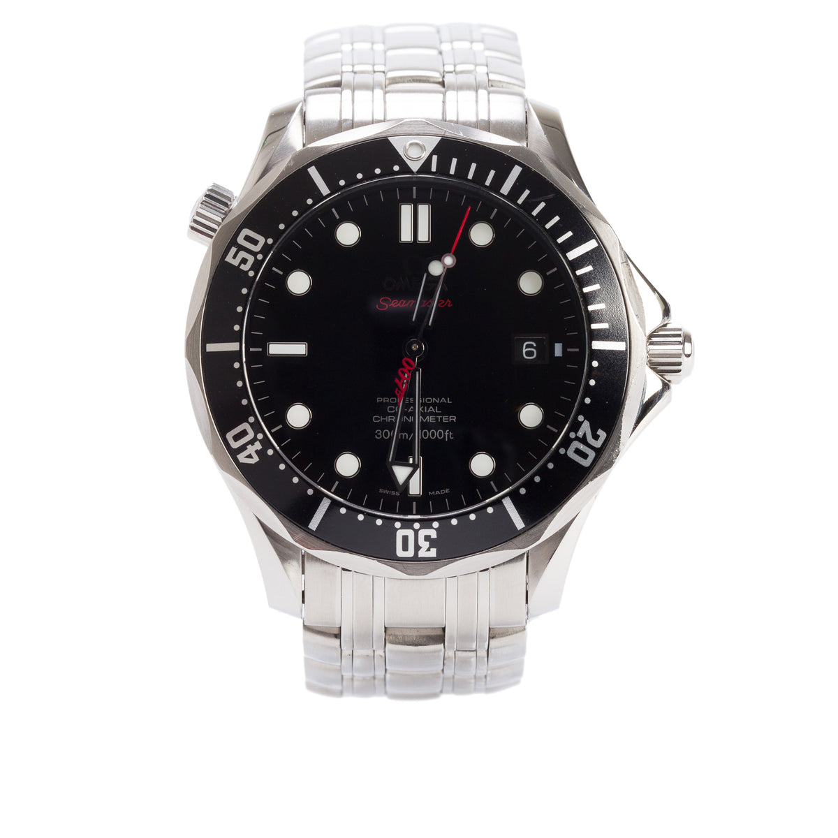 Omega Stainless Steel James Bond 007 Seamaster Diver Professional Co-Axial Chronometer 300M 41 MM Automatic Watch Black Dial w/ Box & Papers