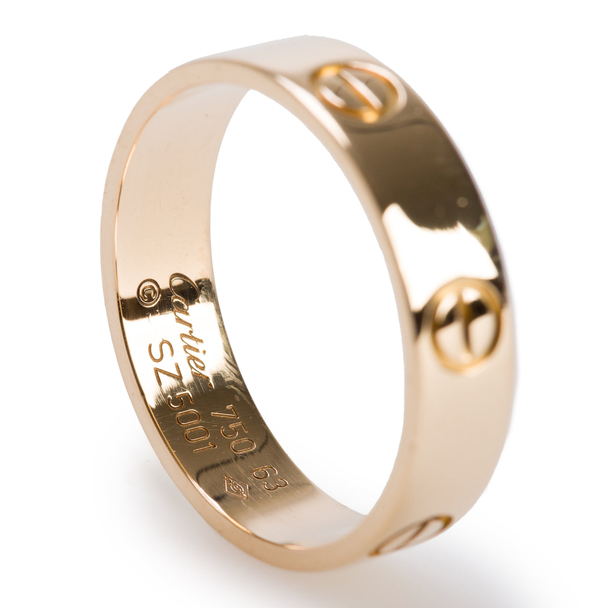 Cartier 18k Yellow Gold 5.5 MM Love Ring, Classic Model, Size 63 10.25 w/ Box & Receipt