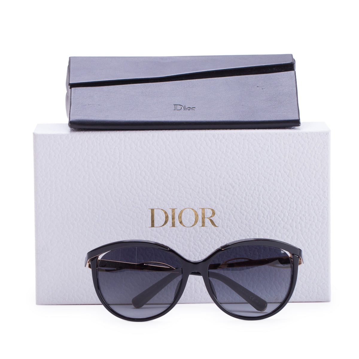 Christian Dior Black/Blue Acetate DiorMetaleyesF Sunglasses w/ Box & Case