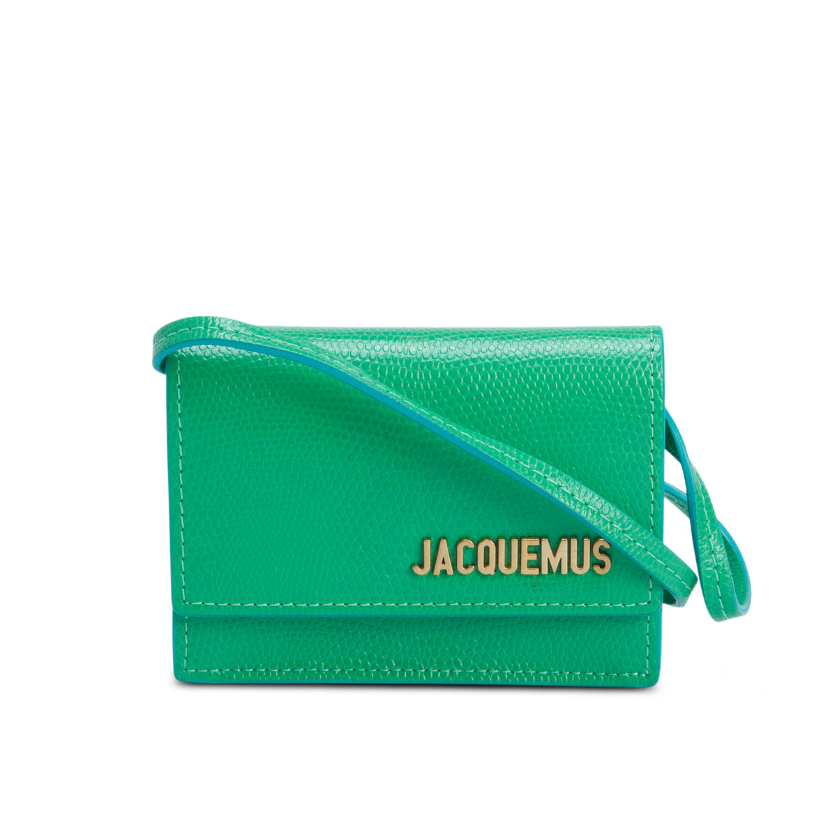 Jacquemus Green Lizard Embossed Le Bello Crossbody Bag