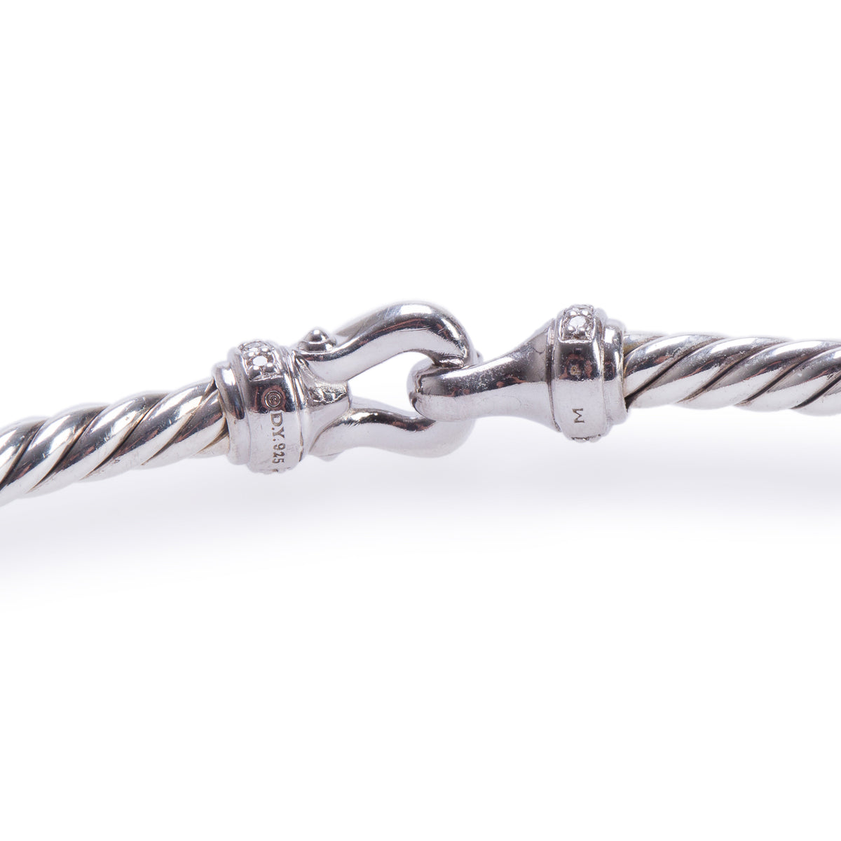 David Yurman 2025 Sterling Silver Diamond 3 MM Buckle Classic Cable Bracelet w/ Box & Receipt