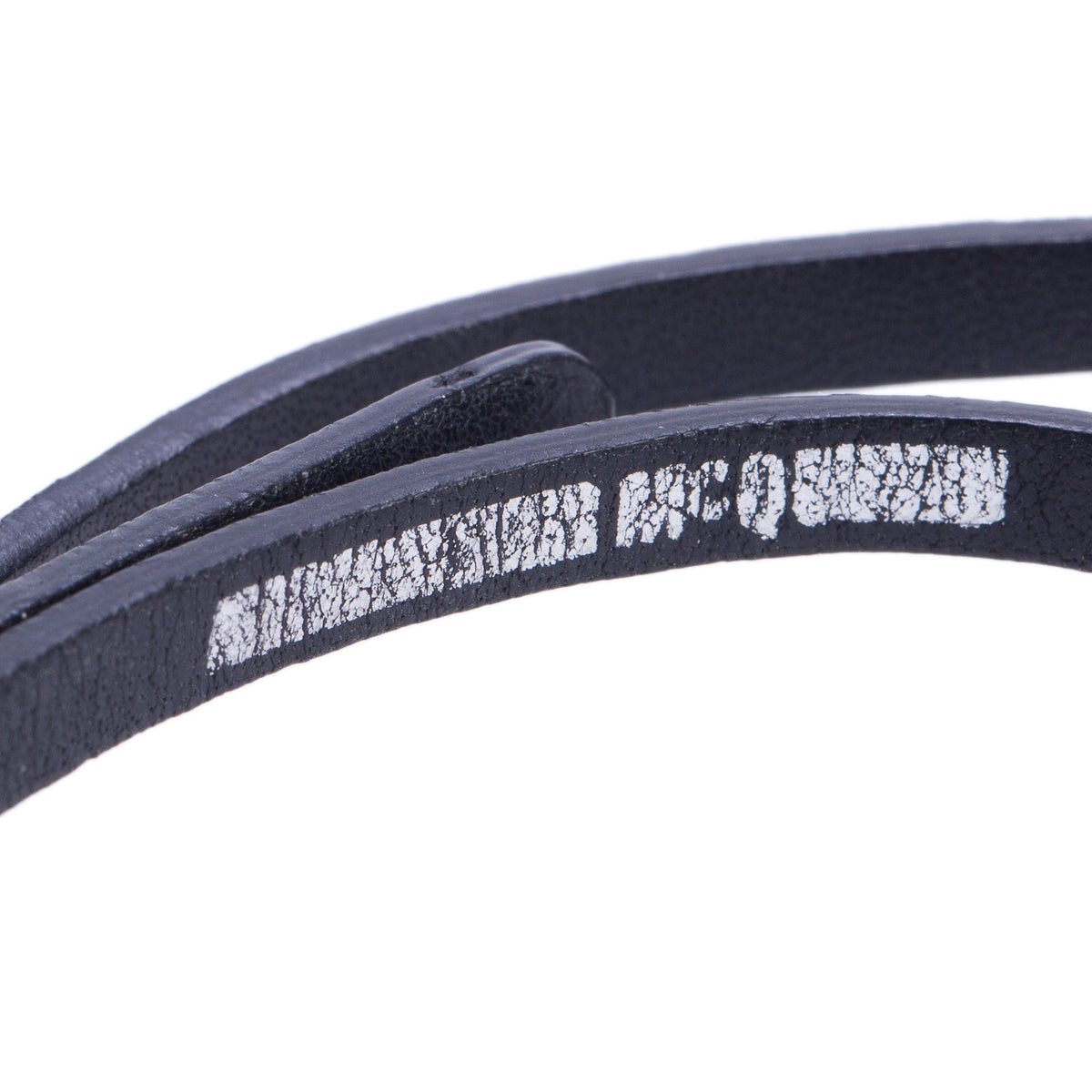 Alexander Mcqueen Silver Plated Black Leather Swallow Double Wrap Bracelet