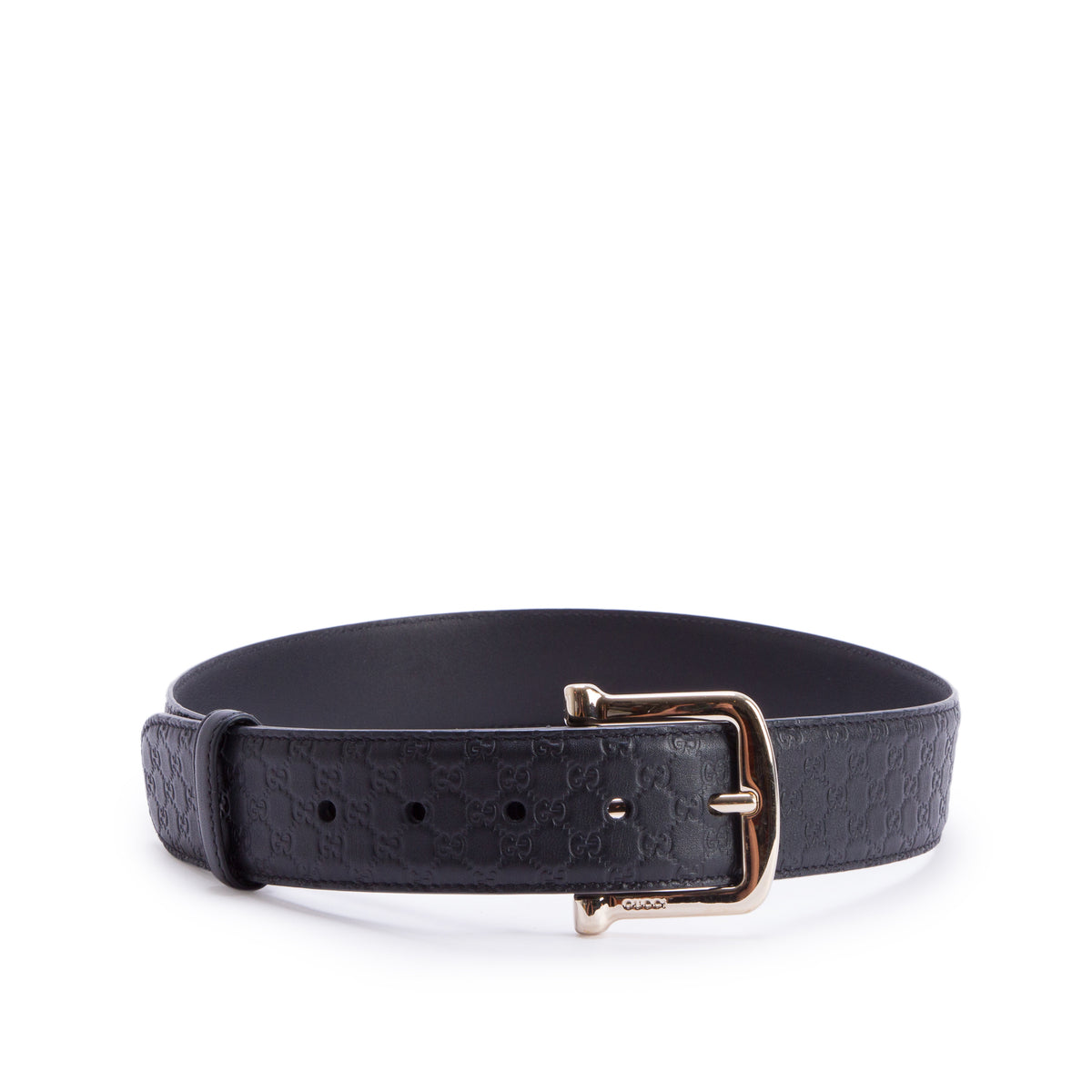 Gucci Black GG Signature Calfskin Margaux Belt 75 30