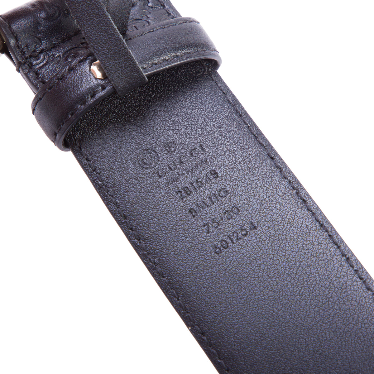 Gucci Black GG Signature Calfskin Margaux Belt 75 30